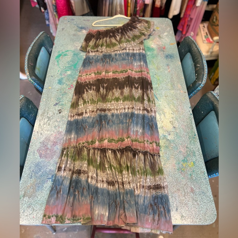 Semi Sheer One Shoulder Hippie Dress